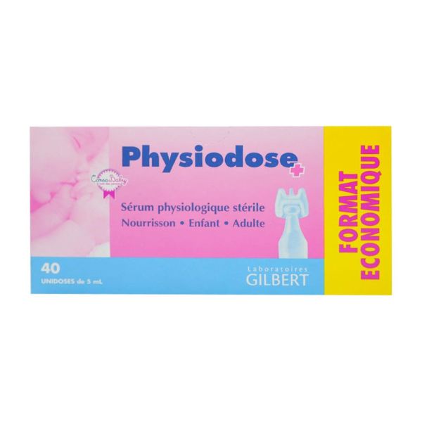 LABORATOIRES GILBERT PHYSIODOSE SERUM PHYSIOLOGIQUE UNIDOSE 5ML 40