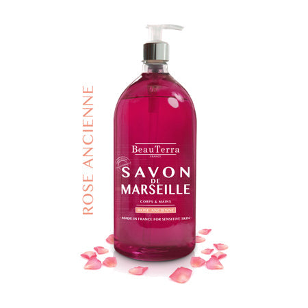 image produit BEAUTERRA Savon Liquide Rose Ancienne, 300ml - Élégance & Soin Délicat
