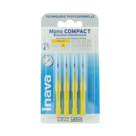 image produit INAVA Mono Compact Brossettes Jaune, x4 - Précision & Nettoyage Interdentaire