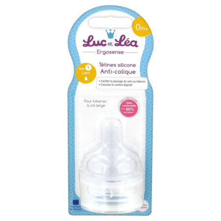 image produit Tétine LUC et LEA Ergos Silicone Débit L x2 - Conçu pour un Flux Rapide, Idéal pour les Bébés Plus Âgés