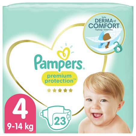 image produit PAMPERS Premium Protection Taille 4, 9-14kg, 23 Couches - Sécurité & Douceur Renforcées