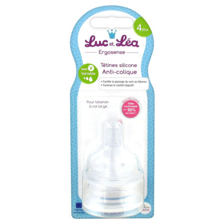 image produit Tétine LUC-LEA Ergos Débit Variable x2 - Flexibilité & Contrôle du Flux pour le Bébé