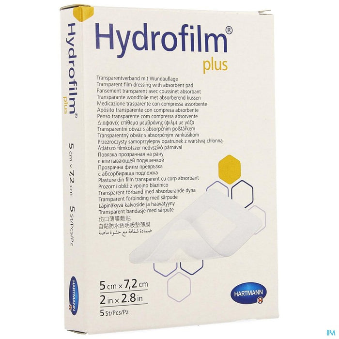 HARTMANN HYDROFILM PLUS PANSEMENT ADHESIF 5CM X 7CM2 5