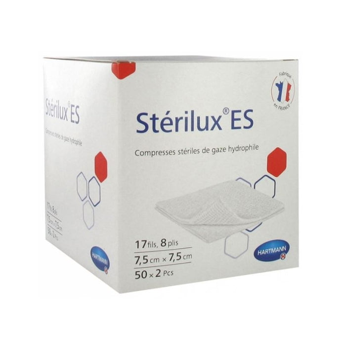 HARTMANN STERILUX ES COMPRESSE STERILE 7CM5 X 7CM5 SACHET 2 X50