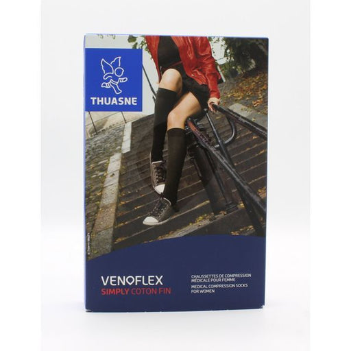 VENOFLEX2 SIMPLY COTON FIN CHAUSSETTE NOIR NORMAL T2