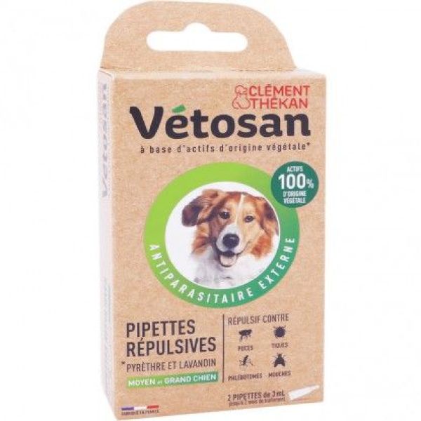 CLEMENT THEKAN VETOSAN MOYEN GRAND CHIEN PIPETTE X2