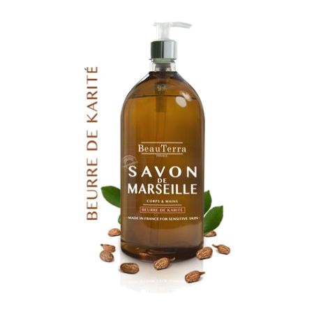 image produit BEAUTERRA Savon Liquide Karité, 1L - Nutrition Profonde & Velouté