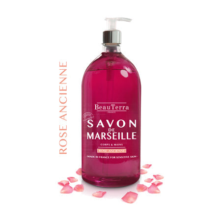 image produit BEAUTERRA Savon Liquide Rose Ancienne, 300ml - Élégance & Soin Délicat