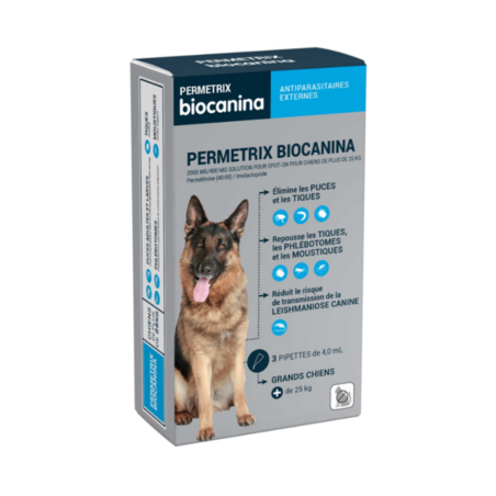 image produit BIOCANINA Permetrix, Pipettes Anti-Parasitaires - Protection Complète pour Chiens