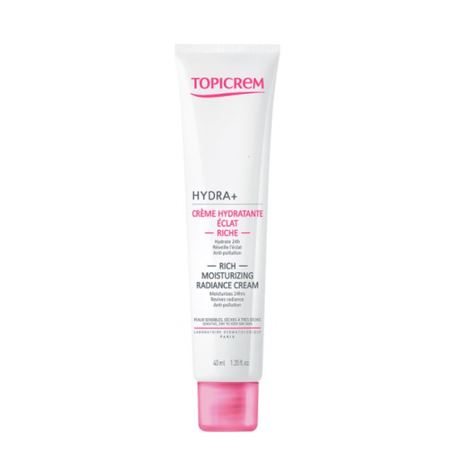 image produit Topicrem HYDRA+ Crème Hydratante Éclat Riche, 40ml - Nutrition & Éclat pour Peau Sèche