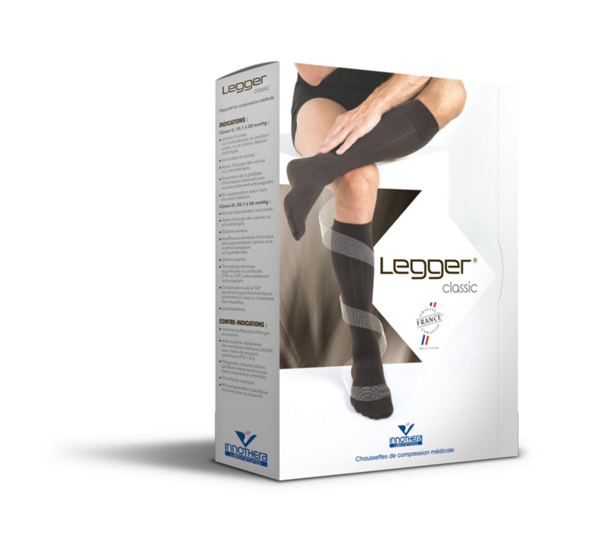 INNOTHERA LEGGER2 CLASSIC HOMME CHAUSSETTE NOIRE NORMAL T1+ — Ma ...
