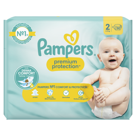 image produit PAMPERS Premium Protection Taille 2, Paquet de 30 - Douceur & Sécurité pour Bébés