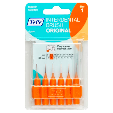 image produit TEPE Brossettes Interdentaires 0,45mm Orange, 6 unités - Nettoyage Précis & Doux