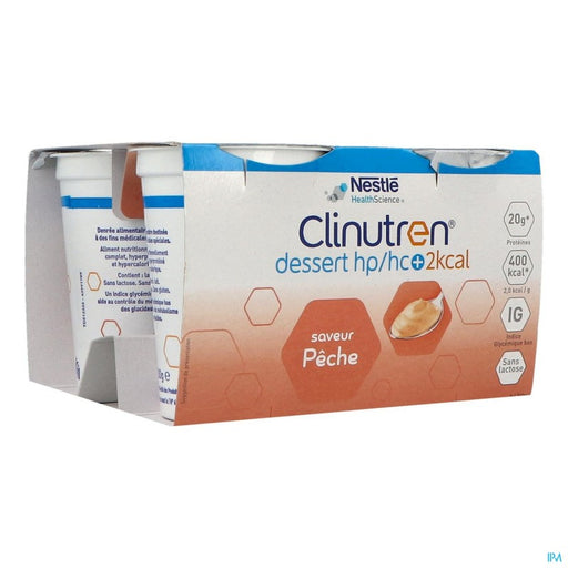 CLINUTREN DESSERT HP HC+ 2KCAL CREME PECHE 200G X4