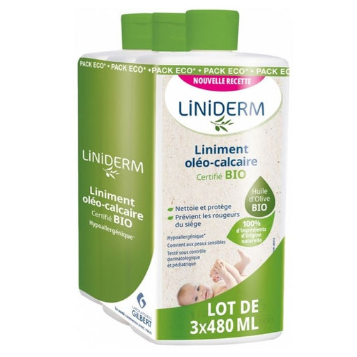 LABORATOIRES GILBERT LINIDERM LINIMENT CERTIFIE BIO 480ML X3